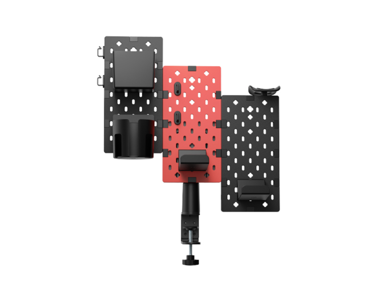 Desk Organizer: Vertex VX-GPB-02R VX-3PB-03B 3-Piece Desk Mounted Rotating Pegboard Black/Red